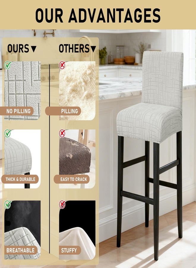 JIUZHEN أغطية كراسي بار جيوتشن، 4 قطع، قابلة للتمدد، غطاء كرسي مرتفع مع مساند ظهر، غطاء مخملي قابل للغسل، مناسب للمطاعم والحانات، غطاء كرسي بار قابل للإزالة، مقاوم للماء، رمادي فاتح - Image 5